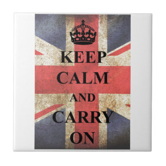 Carreau Gardez Le Calme Continuer Sur Le Drapeau Britanniq