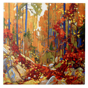 Carreau Garland d'automne, art de Tom Thomson,