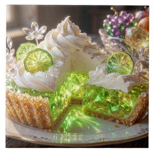 Carreau Gâteau au citron vert clé de cristal pétillant Art