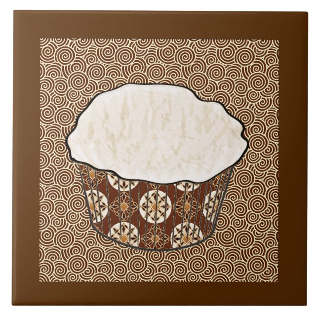 Carreau Gâteau au coco, Fond à tourbillon japonais (Devant)