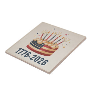 Carreau Gâteau Drapeau USA 250e Souvenir 1776–2026