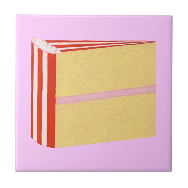 Carreau Gâteau jaune, rouge, blanc & Trivet de givrage ros (Devant)