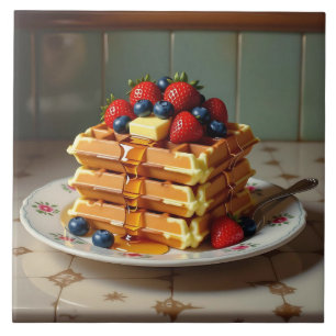 Carreau Gaufres aux fraises et myrtilles