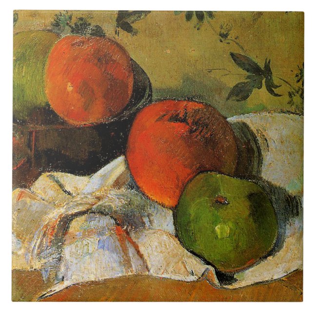 Carreau Gauguin - Pommes et Bowl peinture (Devant)