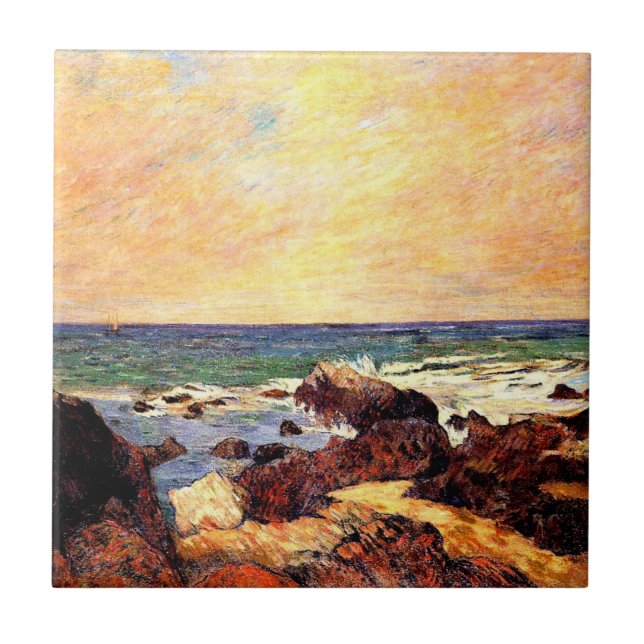 Carreau Gauguin - Roches et Mer, beaux-arts, (Devant)