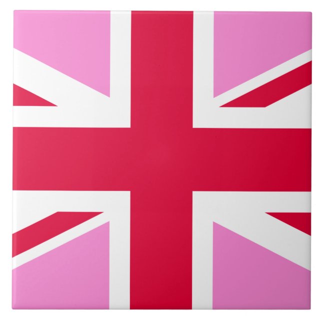 Carreau GAY PRIDE britannique (Union Jack rose) (Drapeau b (Devant)