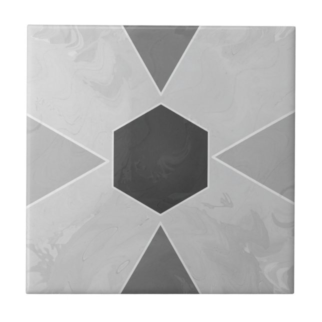 Carreau Geo Abstract Pastel Marble Gray (Devant)