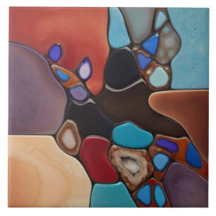 Carreau Géodes - Faux Vitrail Mosaïque Art Abstrait