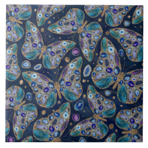 Carreau Géodes géométriques bleu et violet Motif géom