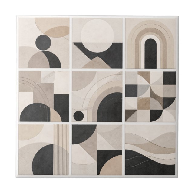 Carreau Geometric Abstract Harmony – Modern Ceramic Tile (Devant)