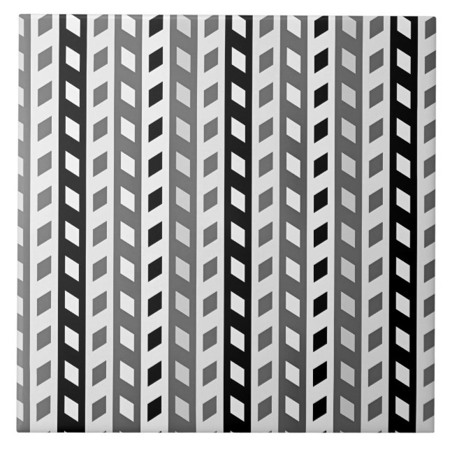 Carreau Geometric Design, gray, black, white, (Devant)