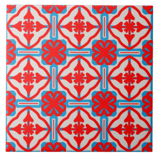 Carreau Geometric Four Red Leaves Ceramic Tiles