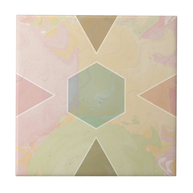 Carreau Geometric Pastel Marble Beige (Devant)
