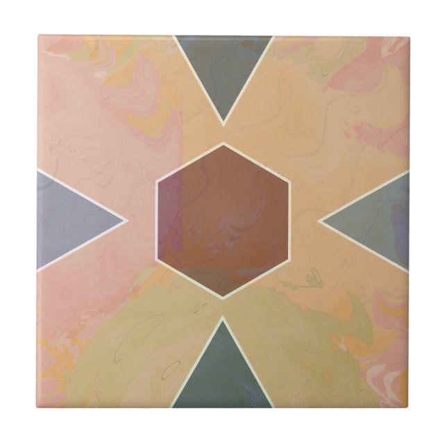 Carreau Geometric Pastel Marble Earthy (Devant)