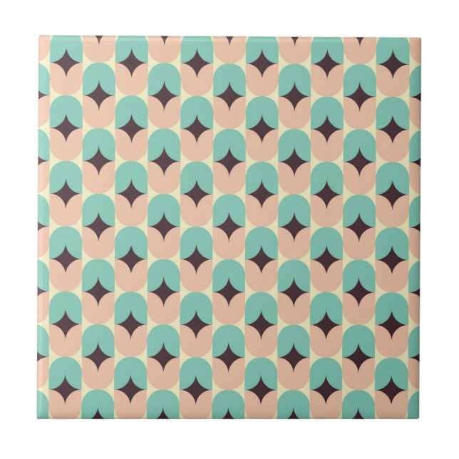 Carreau Geometric pattern of teal, beige, and black shapes (Devant)