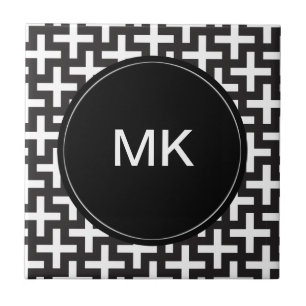 Carreau Géométrie noir et blanc