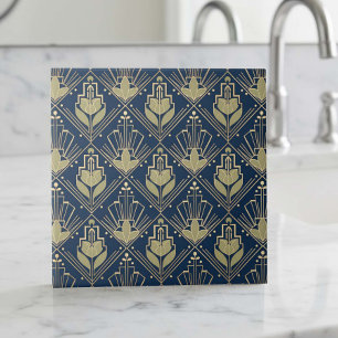 Carreau géométrique Art déco #6 olive marine ID119