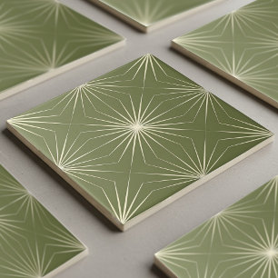 Carreau géométrique moderne 2 couleurs #25 vert ol