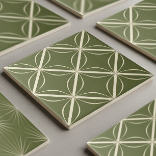 Carreau géométrique moderne 2 couleurs #27 Olive v