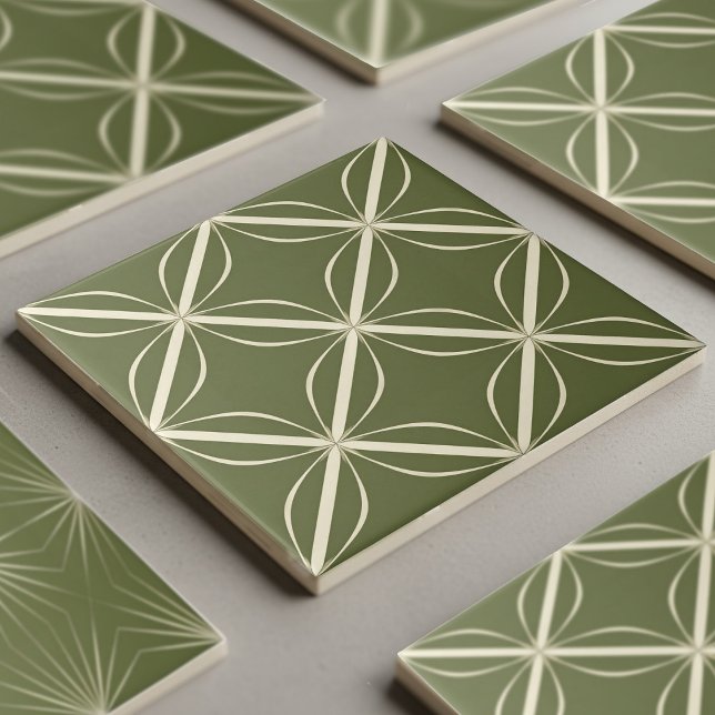 Carreau géométrique moderne 2 couleurs #27 Olive v (Créateur téléchargé)