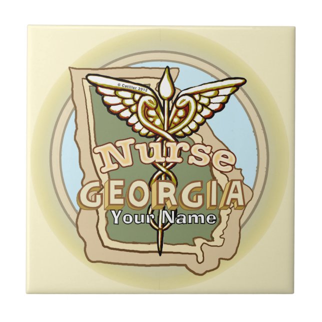 Carreau Georgia Nurse Caduceus Tile (Devant)