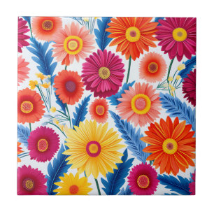 Carreau Gerbera colorée Daisies Floral
