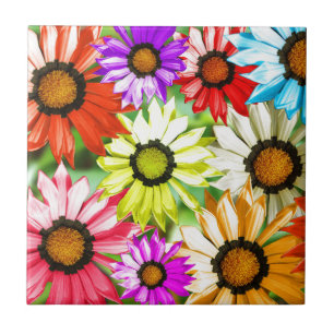 Carreau Gerbera fleurie colorée
