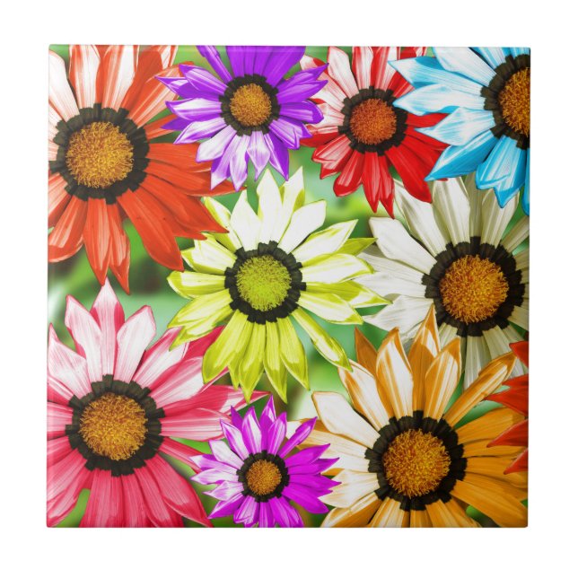 Carreau Gerbera fleurie colorée (Devant)