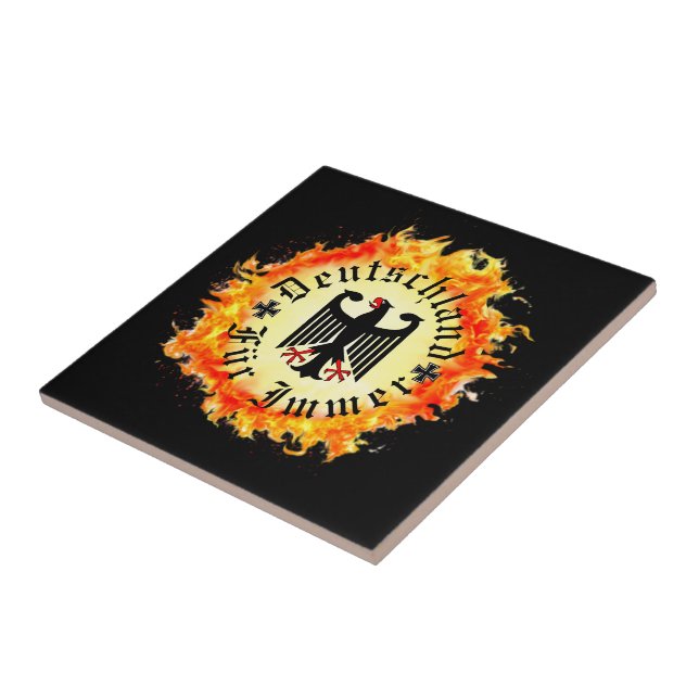 Carreau German/Deutschland Forever/eagle/iron cross/fire (Côté)