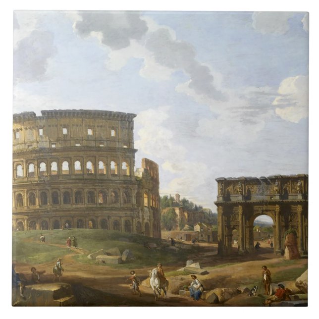 Carreau Giovanni Paolo Panini Vue du Colisée (Devant)
