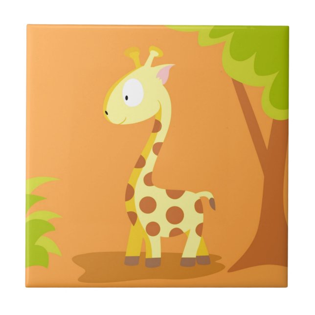Carreau Girafe de mon serie d'animaux du monde (Devant)