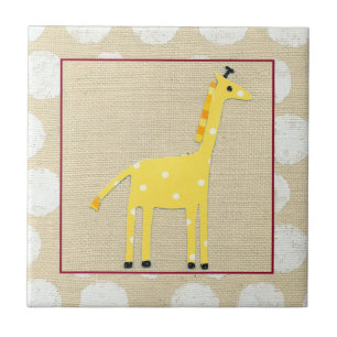 Carreau Girafe jaune avec le pois blanc