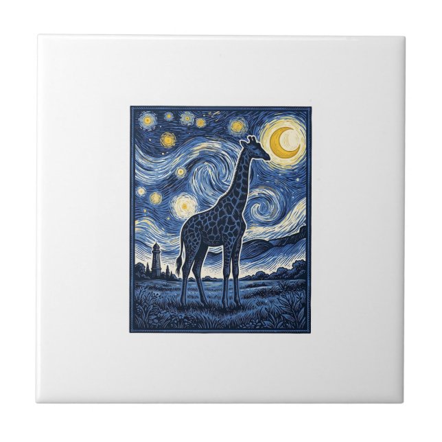 Carreau Girafe Nuit Étoilée Vintage (Devant)