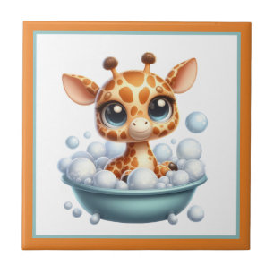 Carreau Girafe salle de bain baignoire Mignonne