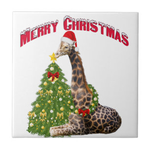 Carreau Giraffe de Noël