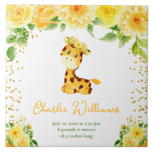 Carreau Giraffe Jaune Statistiques de naissance Florale