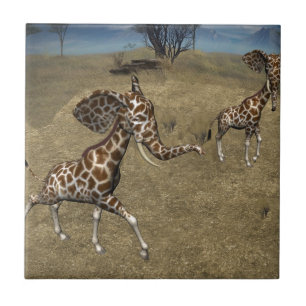 Carreau Giraffes d'éléphants mignons