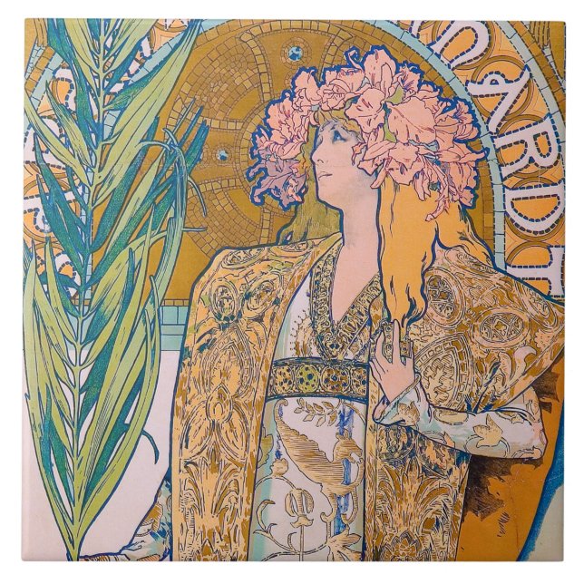 Carreau Gismonda, Sarah Bernhardt, Mucha (Devant)