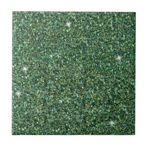 Carreau Glam Bleu Sarcelle Paillettes Étincelle Chic