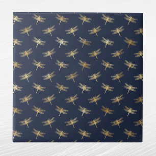 Carreau Glam Gold Dragonlies Navy Blue
