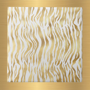 Carreau Glam Gold Zebra Print White