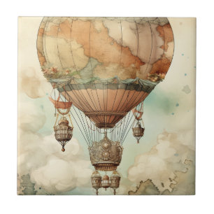 Carreau Globe ballon monde capricieux sarcelle antique