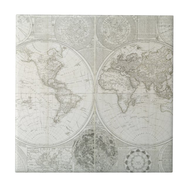 Carreau Globe Terraqueous par Samuel Dunn | 1787 (Devant)