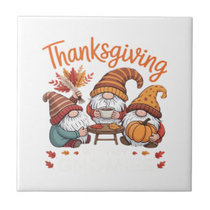 Carreau Gnome de Thanksgiving Automne Léopard Dinde T-shir