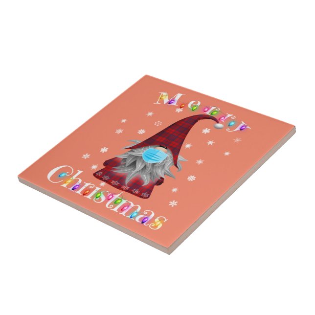 Carreau Gnome Pyjama de Noël Masque Visage - Garden Gnome (Côté)