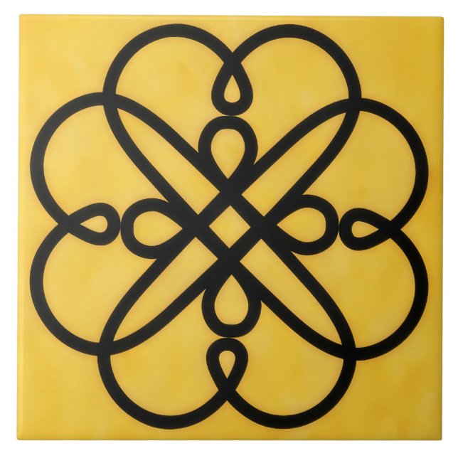 Carreau Gold and Black Celtic Style Symbol Tile (Devant)