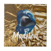 Gold Blue Lips Maquillage Beauté Personnalisée C