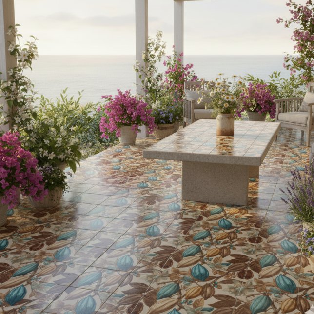 Carreau Gold Brown Turquoise Cacao Pattern (Créateur téléchargé)