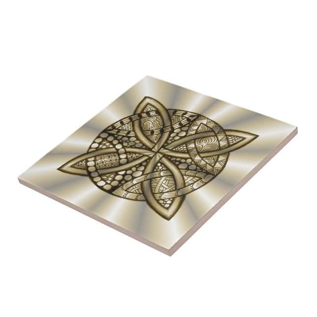 Carreau Gold Celtic Knot Design artistique original (Côté)