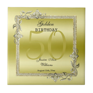 Carreau Gold Gem & Parties scintillant 50e Anniversaire d'
